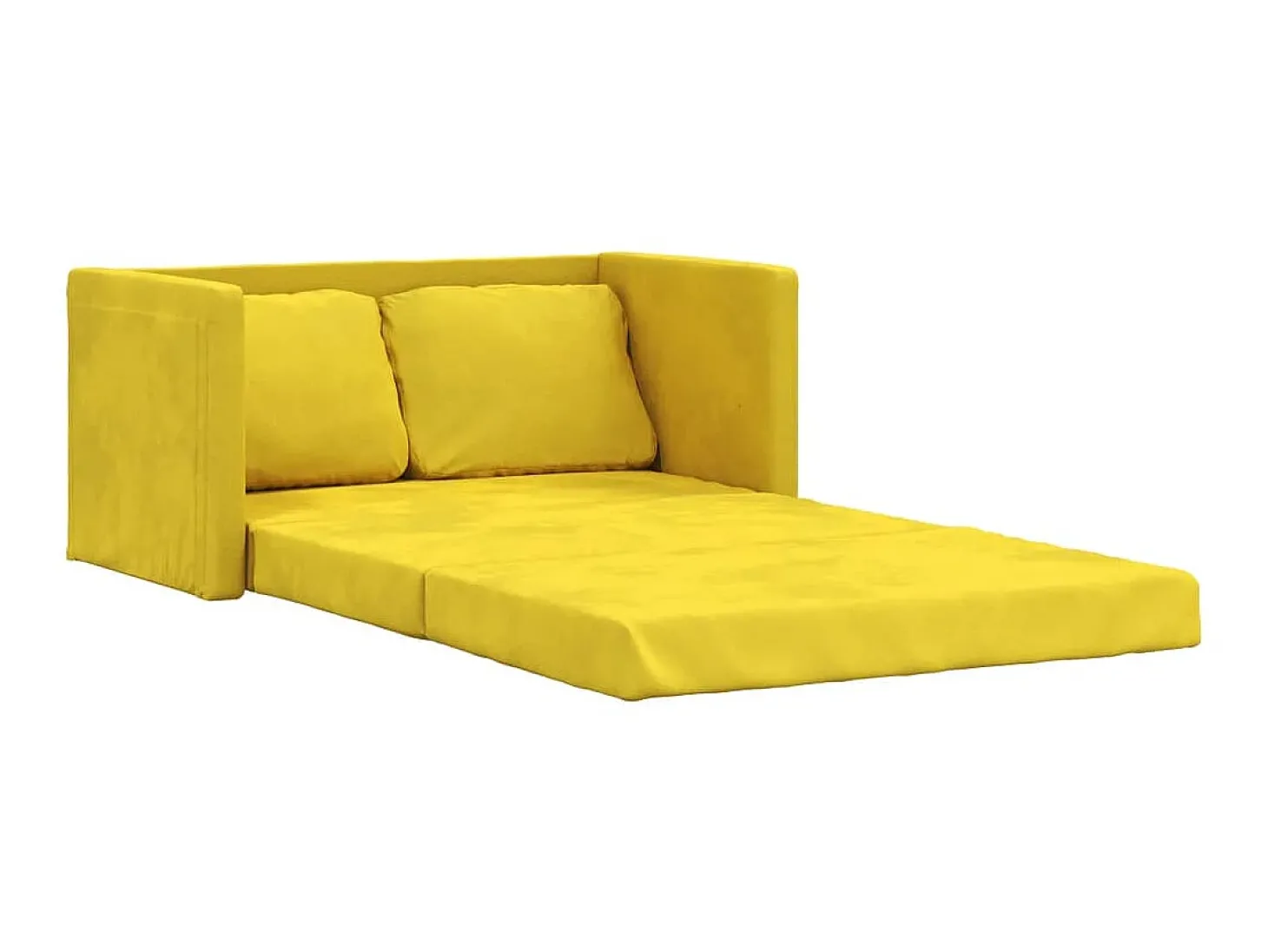 Sofá-cama sem pés 122x204x55 cm veludo amarelo-escuro PT110468