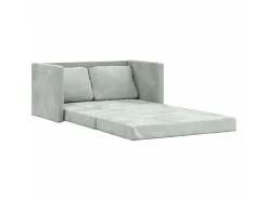 Sofá-cama sem pés 122x204x55 cm veludo cinzento-claro PT691245