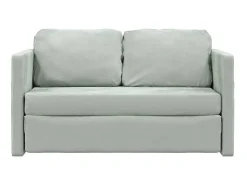 Sofá-cama sem pés 122x204x55 cm veludo cinzento-claro PT691245