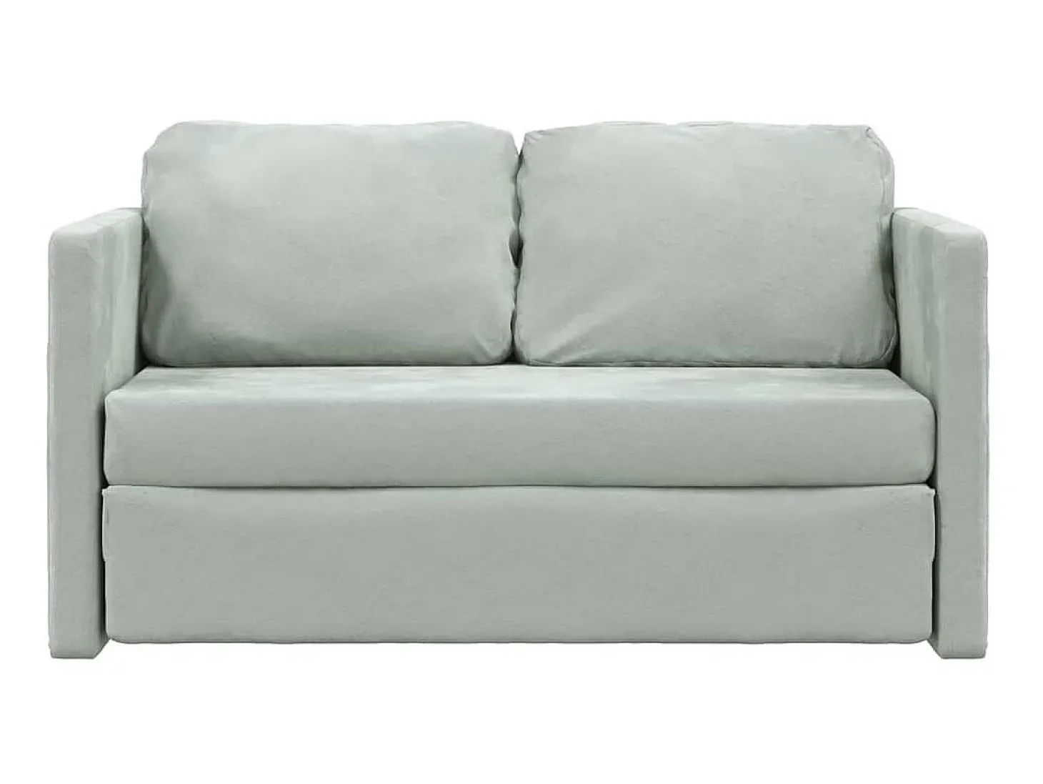 Sofá-cama sem pés 122x204x55 cm veludo cinzento-claro PT691245
