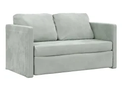 Sofá-cama sem pés 122x204x55 cm veludo cinzento-claro PT691245