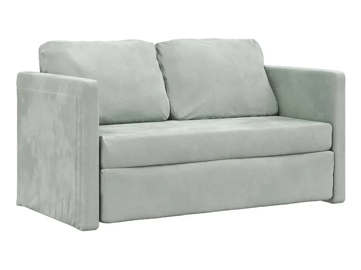 Sofá-cama sem pés 122x204x55 cm veludo cinzento-claro PT691245