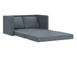 Sofá-cama sem pés 122x204x55 cm veludo cinzento-escuro PT648462