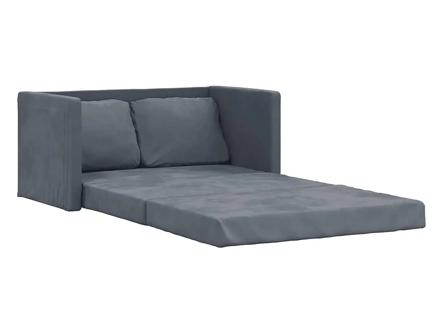 Sofá-cama sem pés 122x204x55 cm veludo cinzento-escuro PT648462