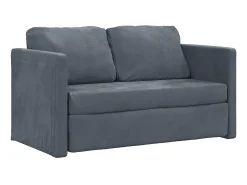 Sofá-cama sem pés 122x204x55 cm veludo cinzento-escuro PT648462