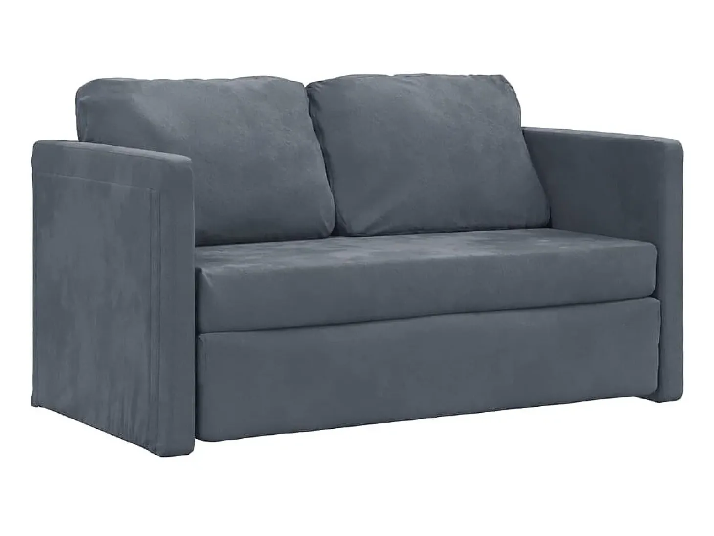 Sofá-cama sem pés 122x204x55 cm veludo cinzento-escuro PT648462