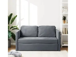 Sofá-cama sem pés 122x204x55 cm veludo cinzento-escuro PT648462