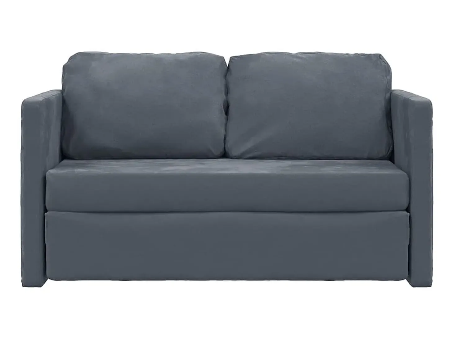 Sofá-cama sem pés 122x204x55 cm veludo cinzento-escuro PT648462