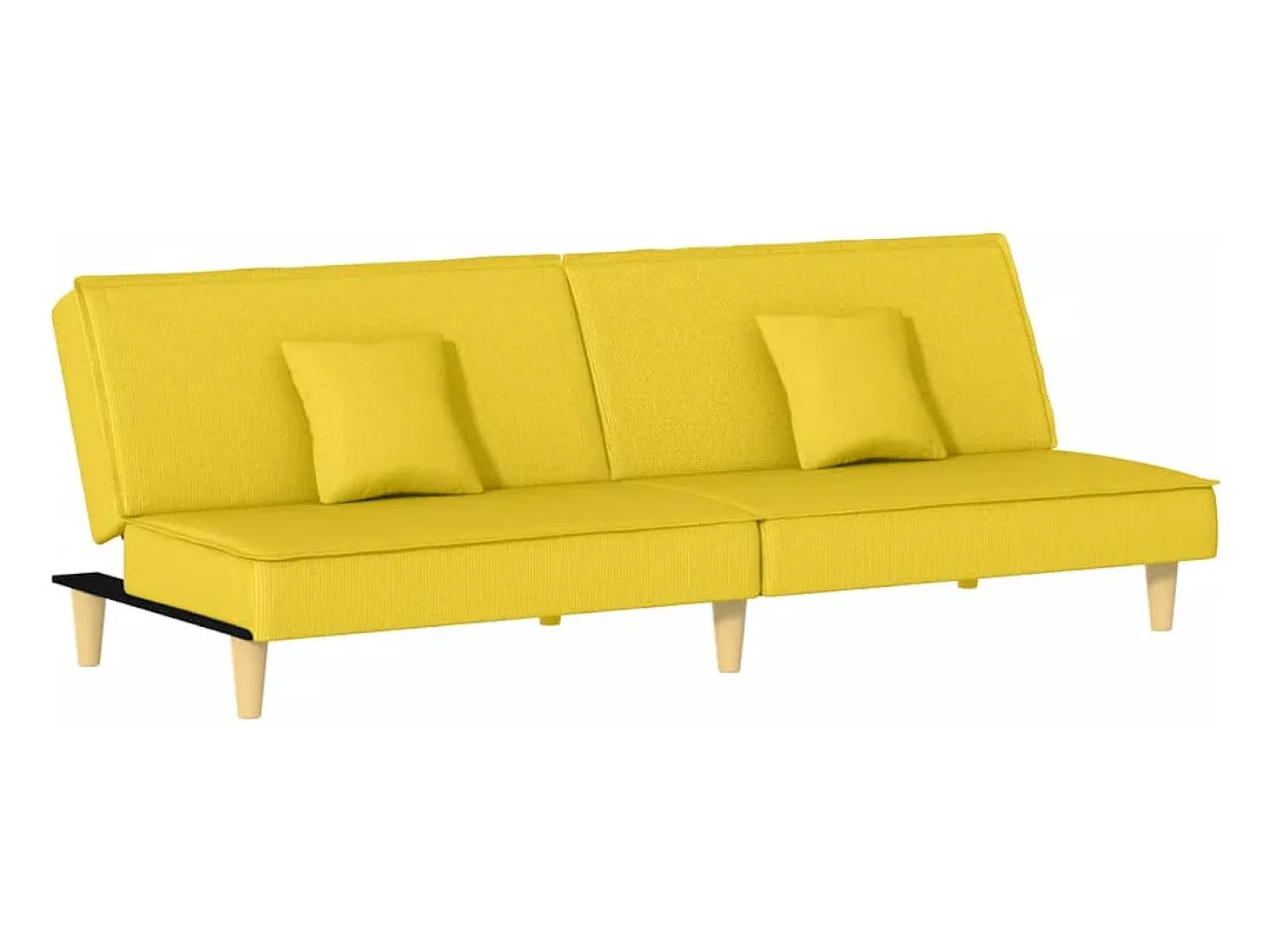 Sofá-cama tecido amarelo-claro