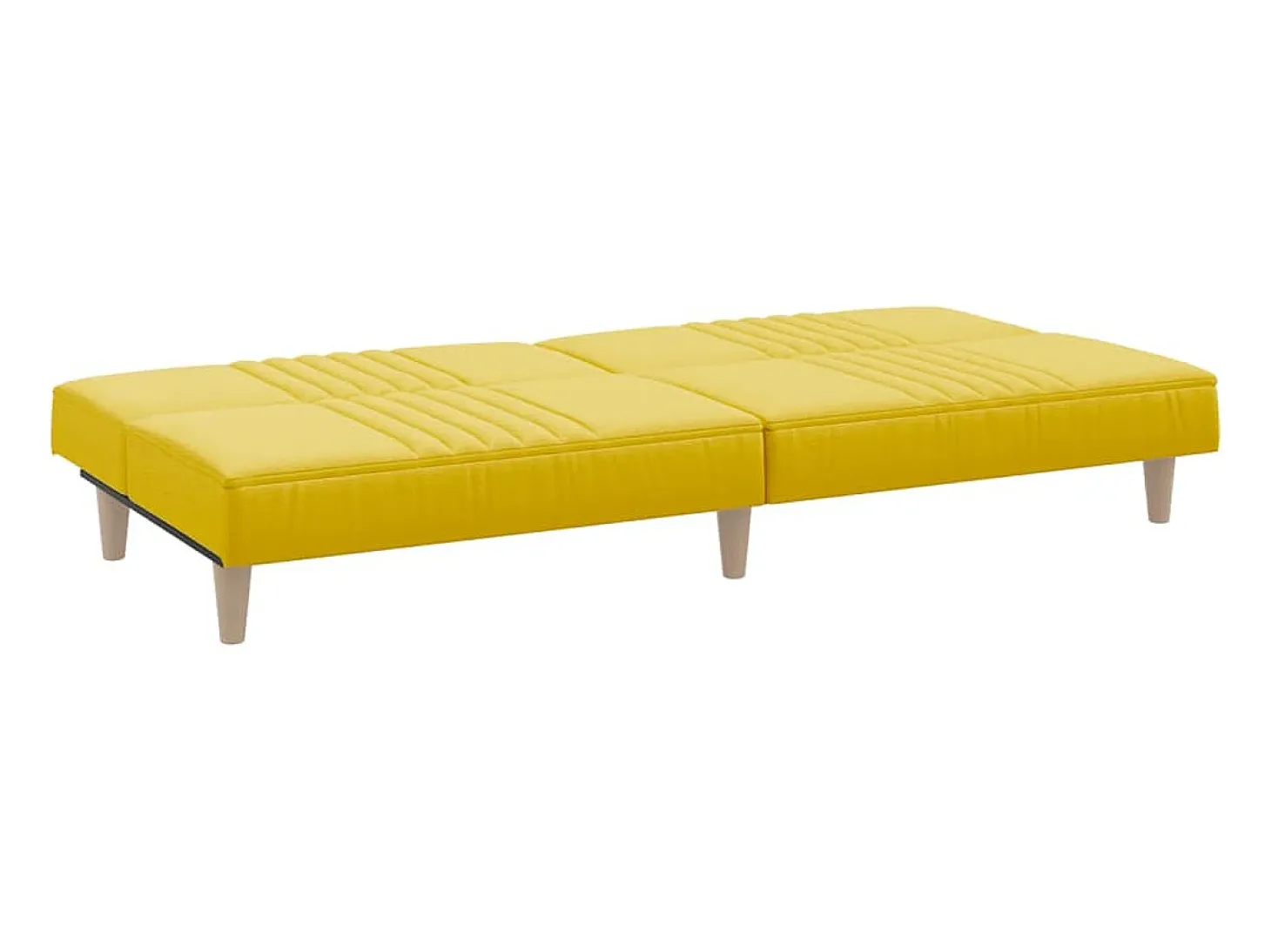 Sofá-cama tecido amarelo-claro