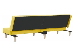 Sofá-cama tecido amarelo-claro