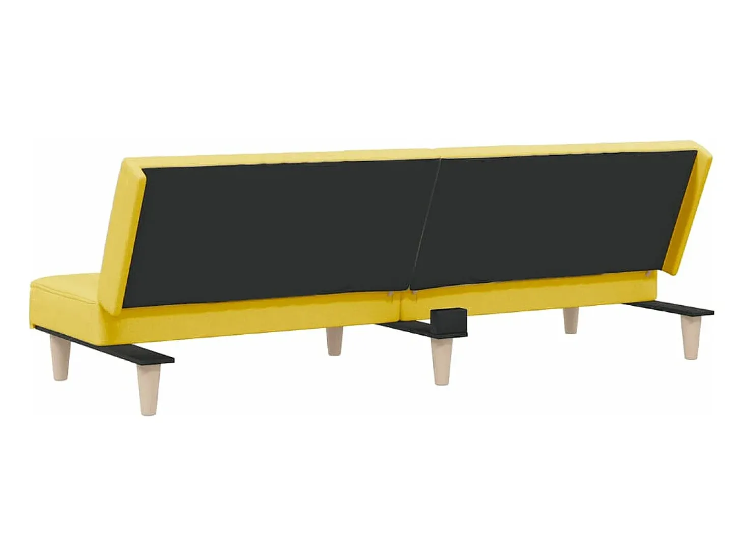 Sofá-cama tecido amarelo-claro