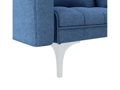 Sofá-cama tecido azul