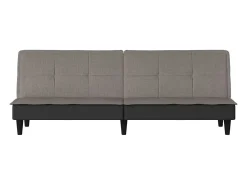 Sofá-cama tecido cinzento-acastanhado