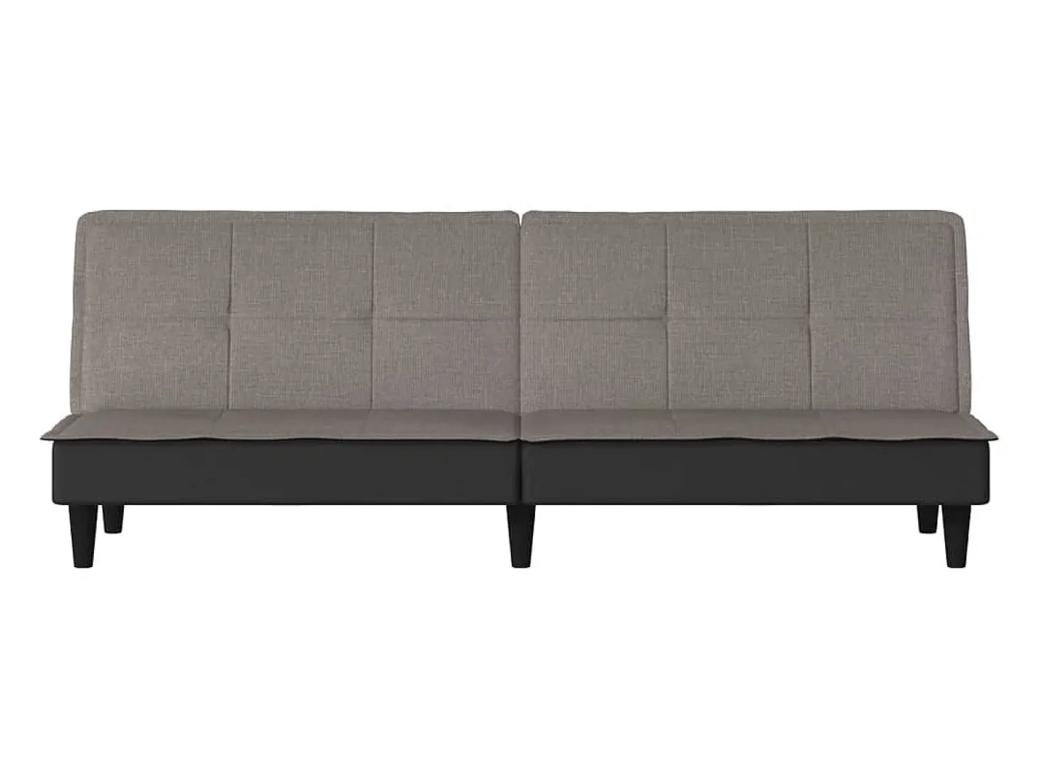 Sofá-cama tecido cinzento-acastanhado