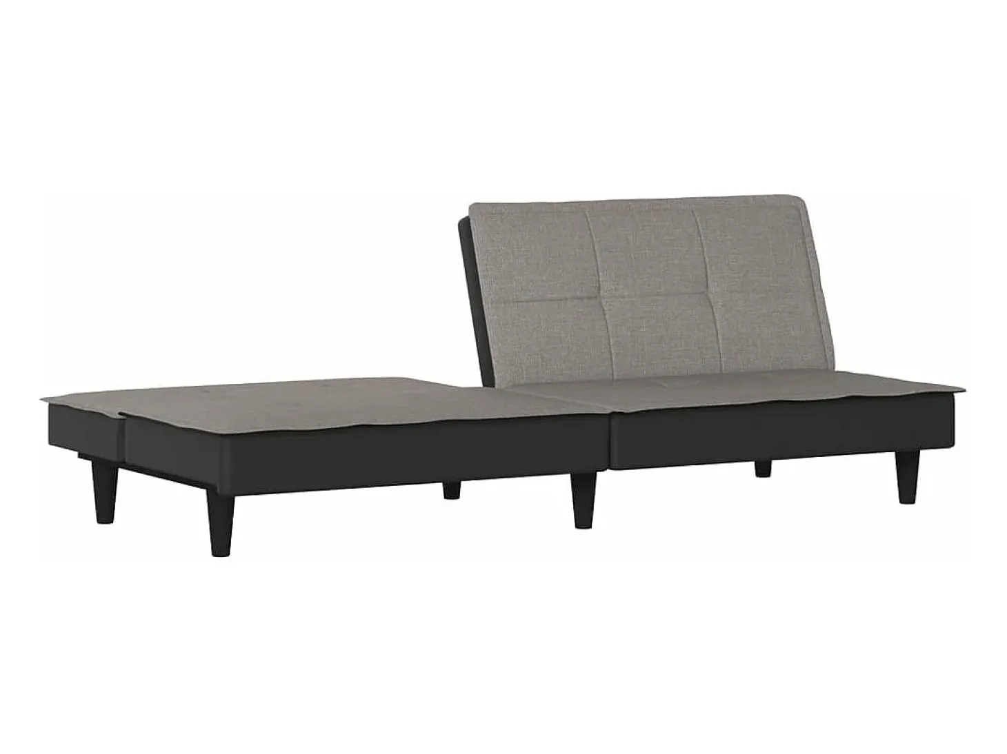 Sofá-cama tecido cinzento-acastanhado