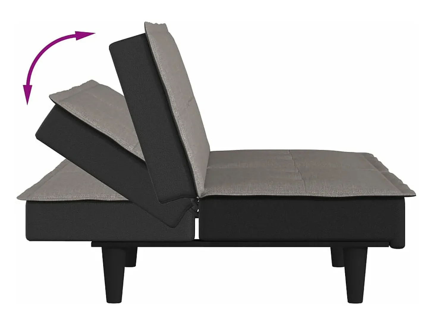 Sofá-cama tecido cinzento-acastanhado