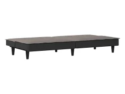Sofá-cama tecido cinzento-acastanhado