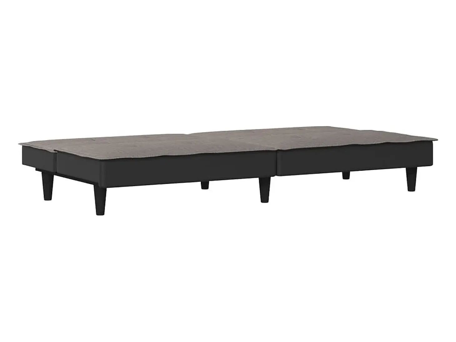 Sofá-cama tecido cinzento-acastanhado