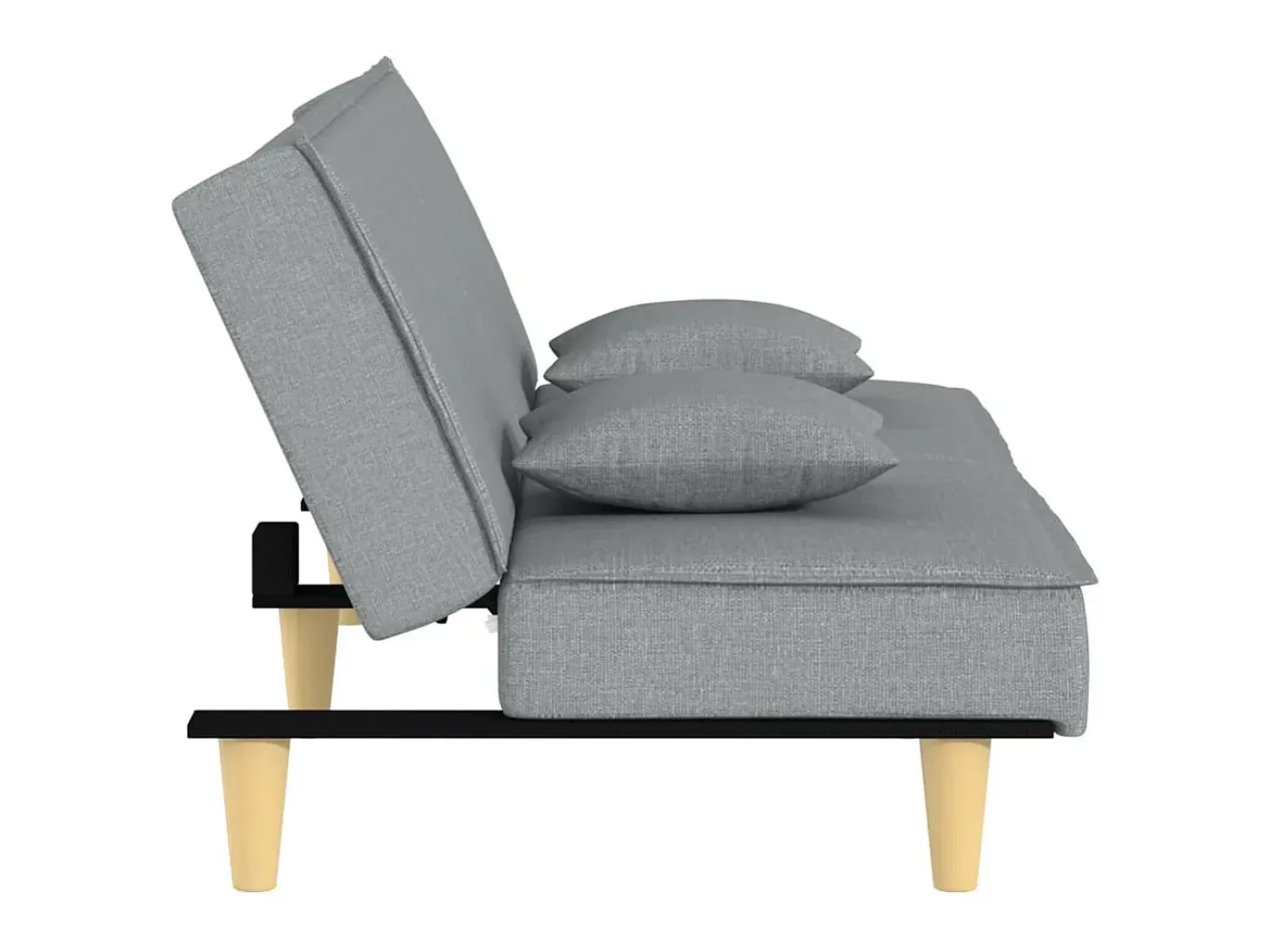 Sofá-cama tecido cinzento-claro PT151635