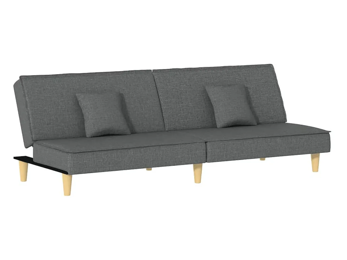 Sofá-cama tecido cinzento-escuro PT625507
