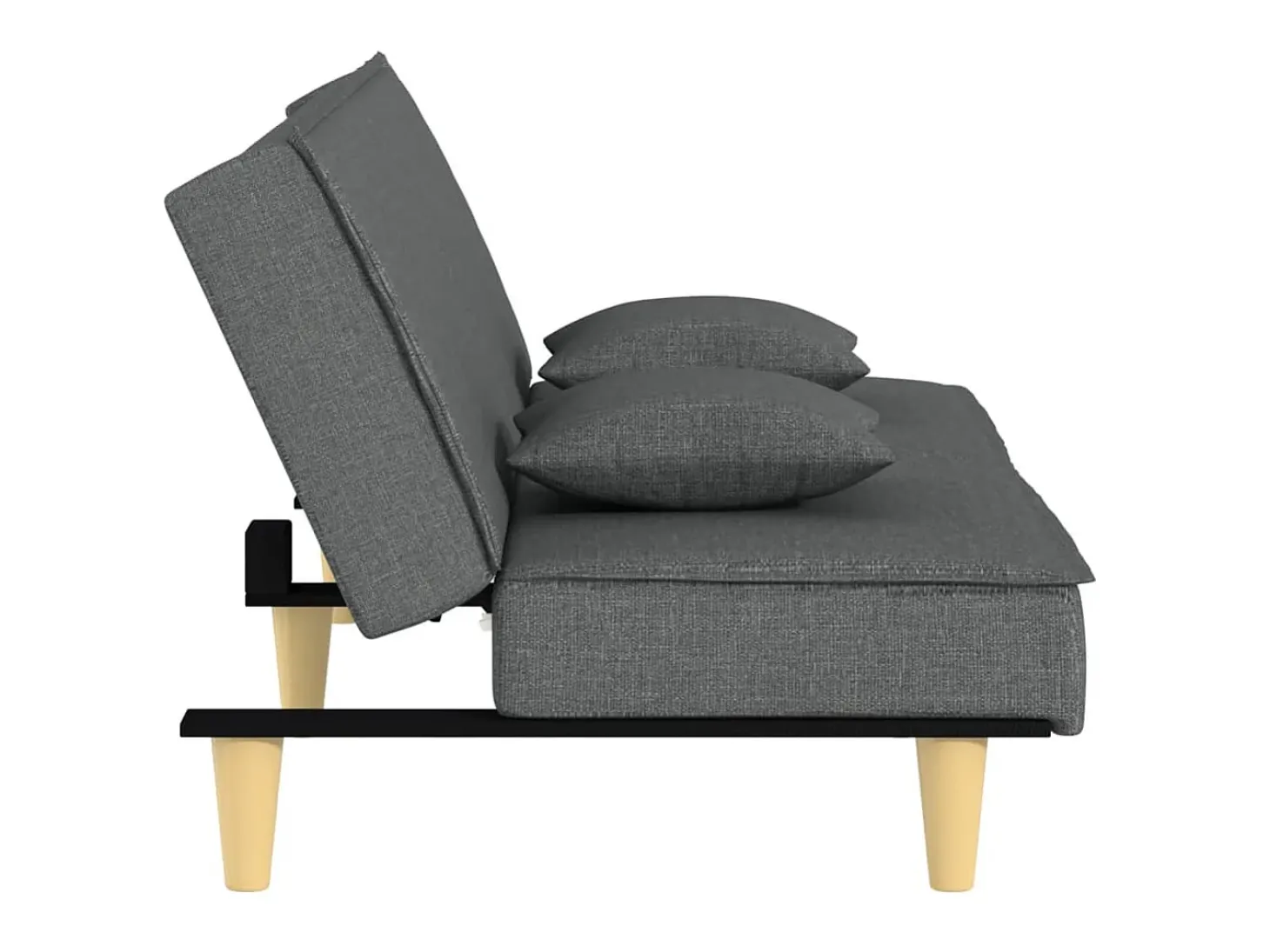 Sofá-cama tecido cinzento-escuro PT625507
