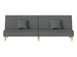 Sofá-cama tecido cinzento-escuro PT625507