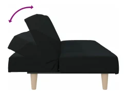 Sofá-cama tecido preto