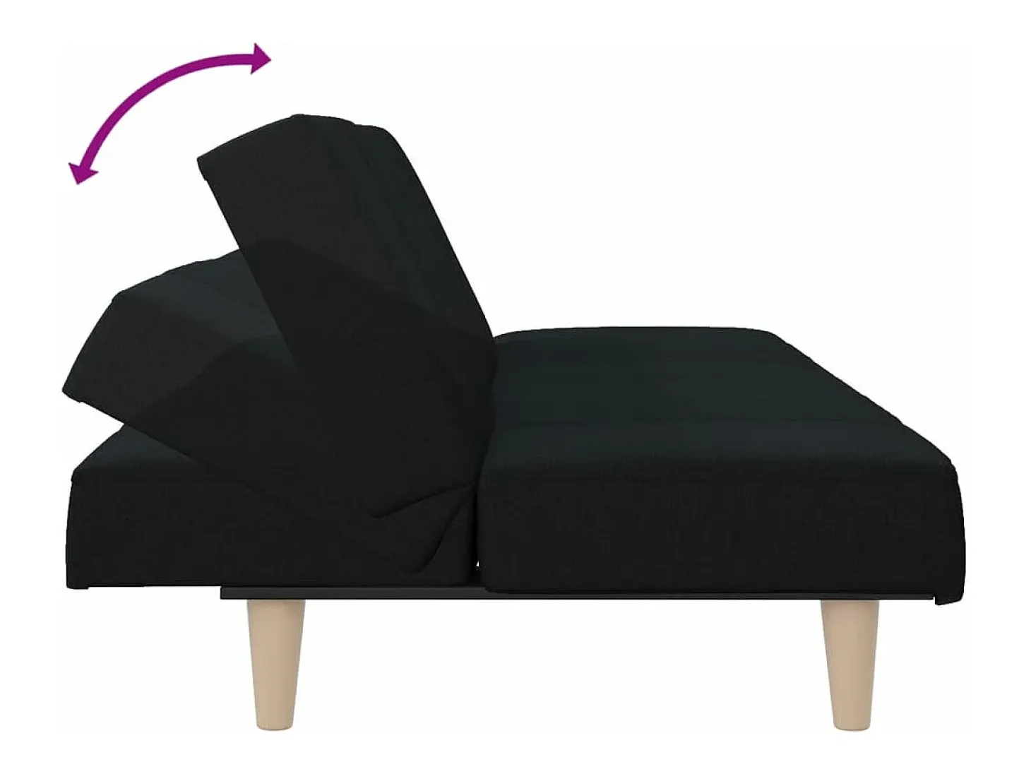 Sofá-cama tecido preto