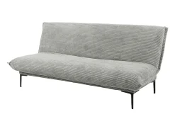 Sofá-cama VELARIS – Tecido de veludo cinza escuro – Estrutura de madeira – Colchão integrado – Elegante e compacto