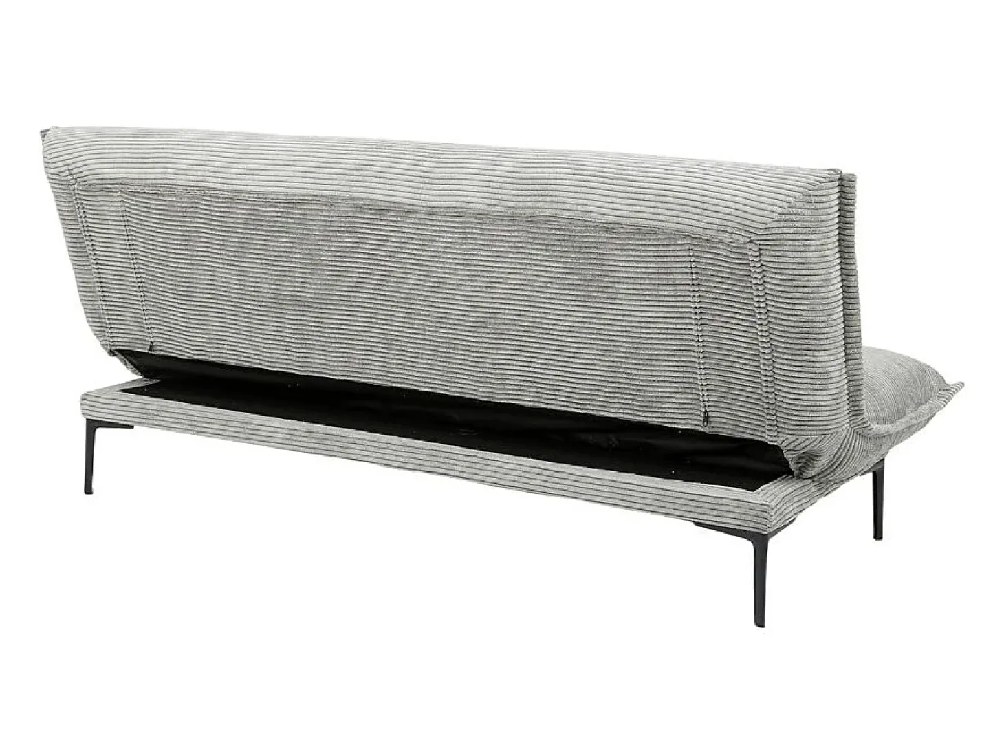 Sofá-cama VELARIS – Tecido de veludo cinza escuro – Estrutura de madeira – Colchão integrado – Elegante e compacto