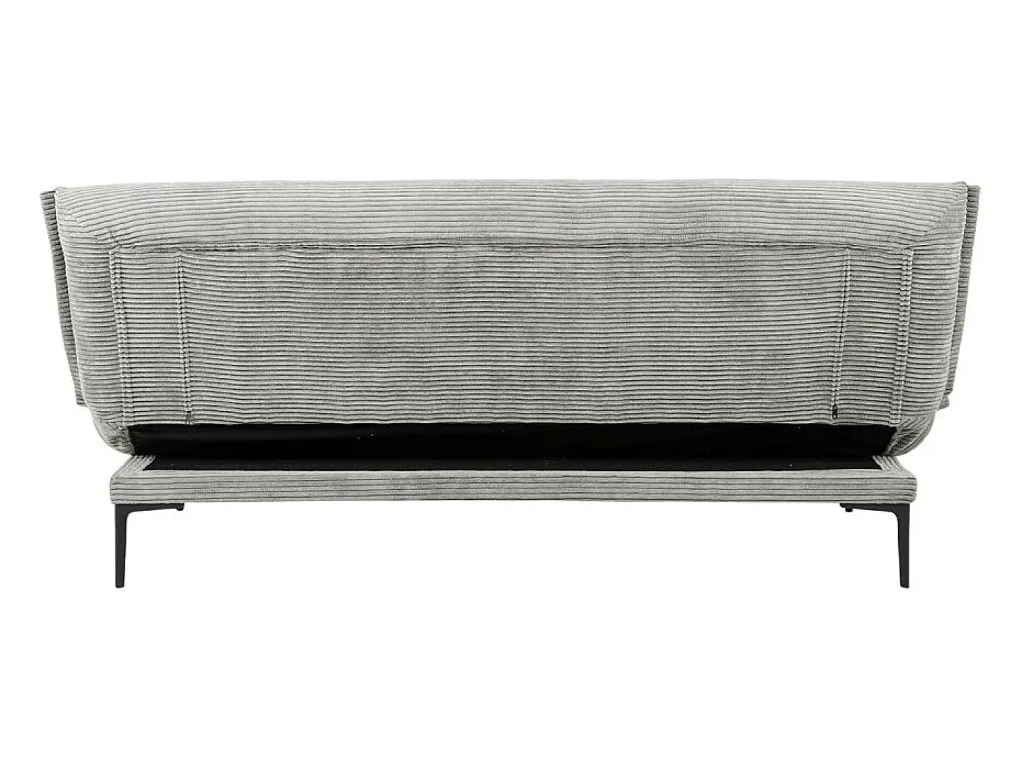 Sofá-cama VELARIS – Tecido de veludo cinza escuro – Estrutura de madeira – Colchão integrado – Elegante e compacto