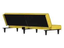 Sofá-cama veludo amarelo