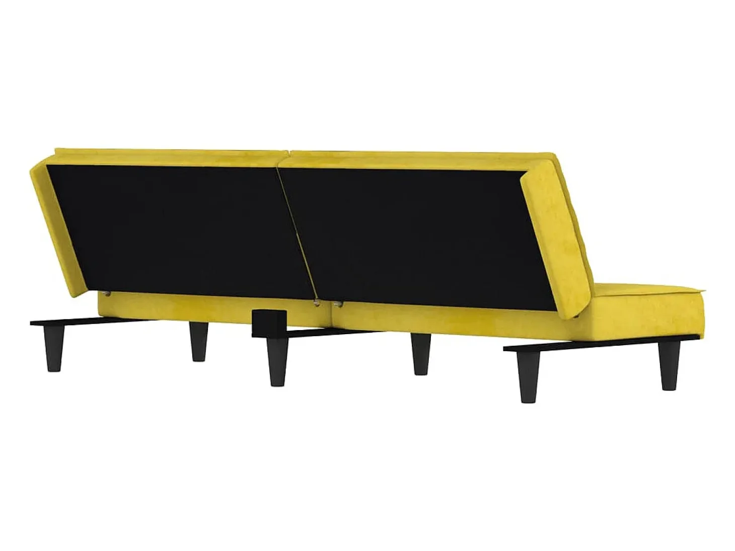 Sofá-cama veludo amarelo