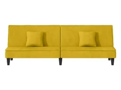 Sofá-cama veludo amarelo