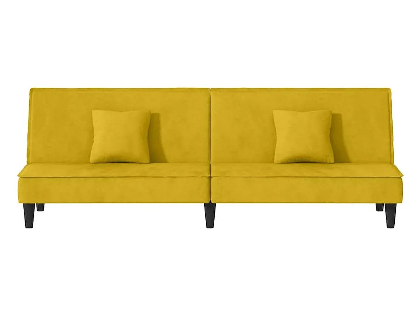 Sofá-cama veludo amarelo