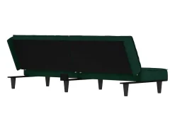 Sofá-cama veludo verde-escuro