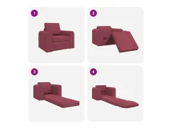 Sofá-Cama Vinho Vermelho 98 x 71 x 83 cm tecido