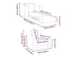 Sofá-Cama Vinho Vermelho 98 x 71 x 83 cm Veludo