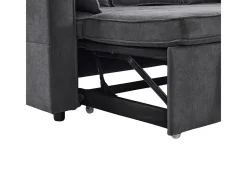 Sofás com função de dormir, sofás em L, móveis estofados, sofás, espreguiçadeiras com porta-copos,Preto