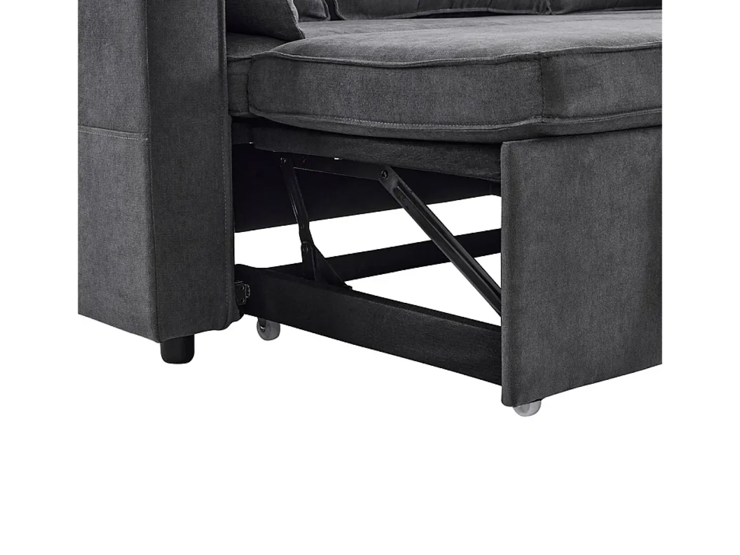 Sofás com função de dormir, sofás em L, móveis estofados, sofás, espreguiçadeiras com porta-copos,Preto
