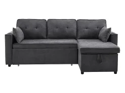 Sofás com função de dormir, sofás em L, móveis estofados, sofás, espreguiçadeiras com porta-copos,Preto