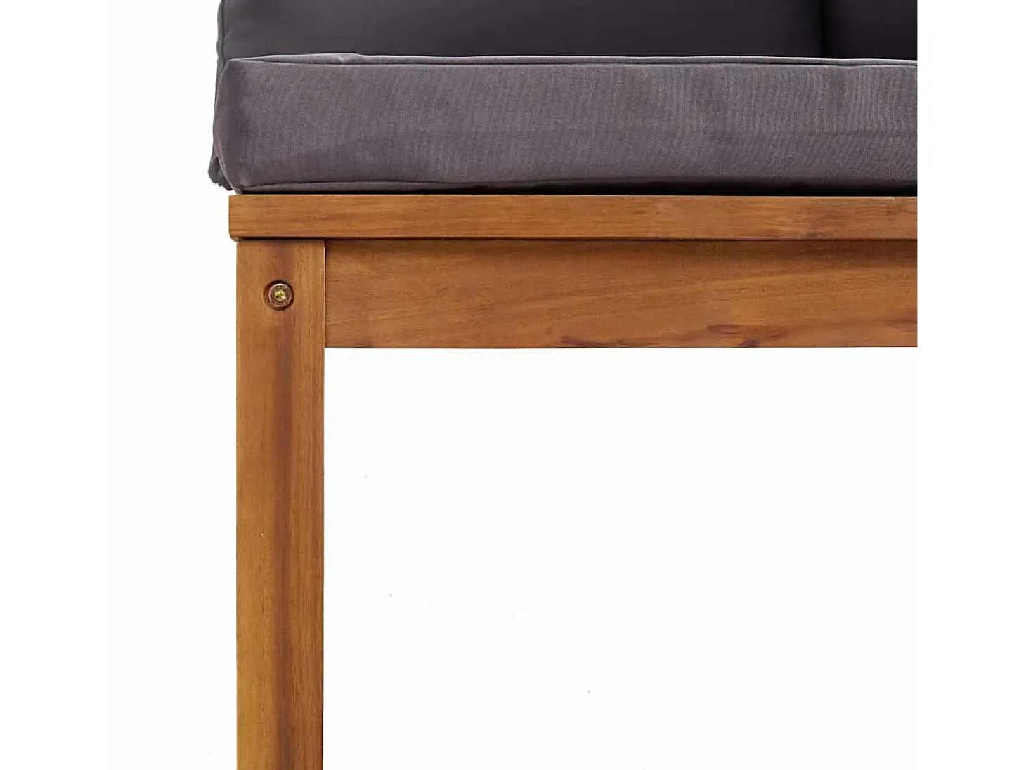 Sofás de canto 2pcs c/ almofadões cinzento-escuro acácia maciça