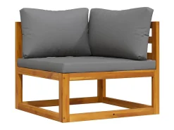 Sofás de canto seccionais c/ almofadões 2 pcs cinzento-escuro