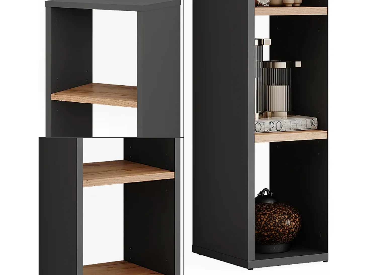 Standregal carvalho antracite/goldkraft 21.6x24x80.1 orlando