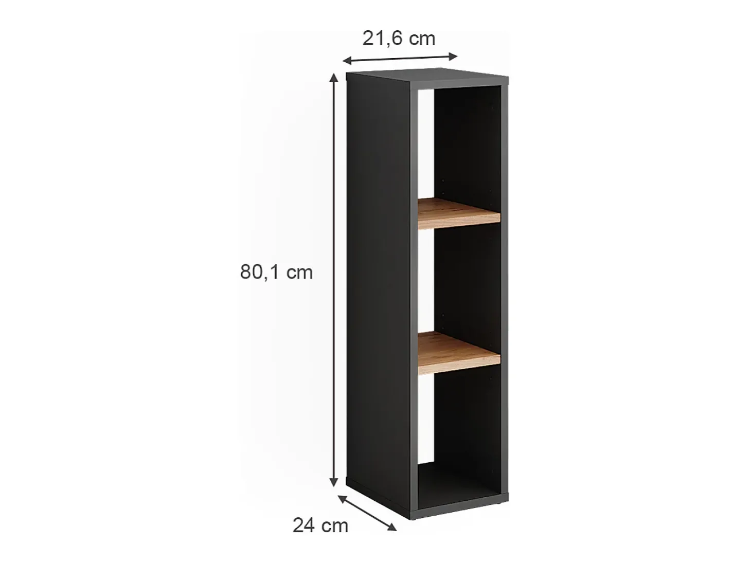 Standregal carvalho antracite/goldkraft 21.6x24x80.1 orlando