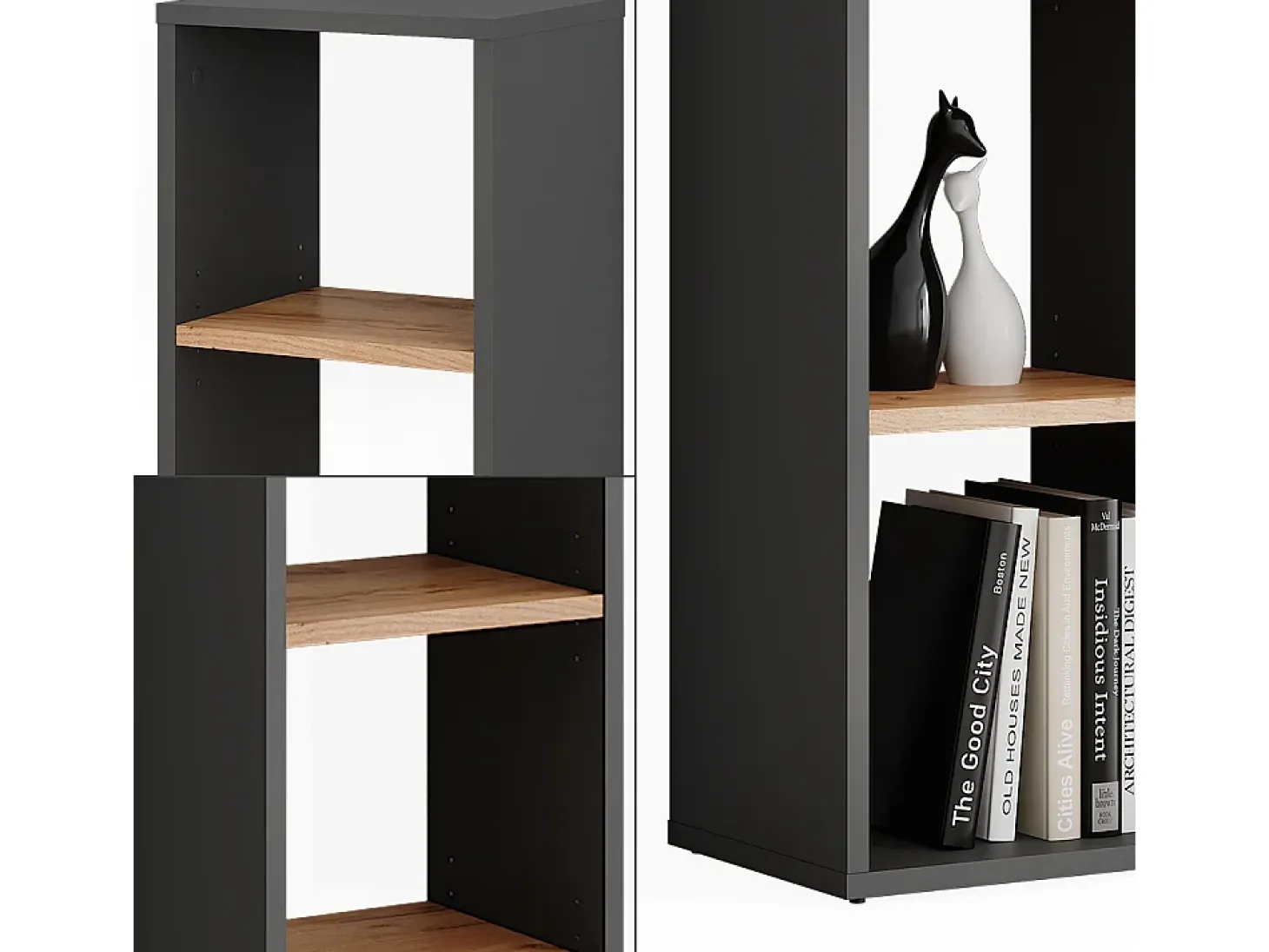 Standregal carvalho antracite/goldkraft 30x24x90.5 orlando