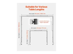 Suporte de Haste de Mesa SucceBuy com Pinças, Suporte de Arco de Mesa, Altura Ajustável 33-107 cm Comprimento Ajustável 71.1-249 cm, Quadro de Arco de Metal
