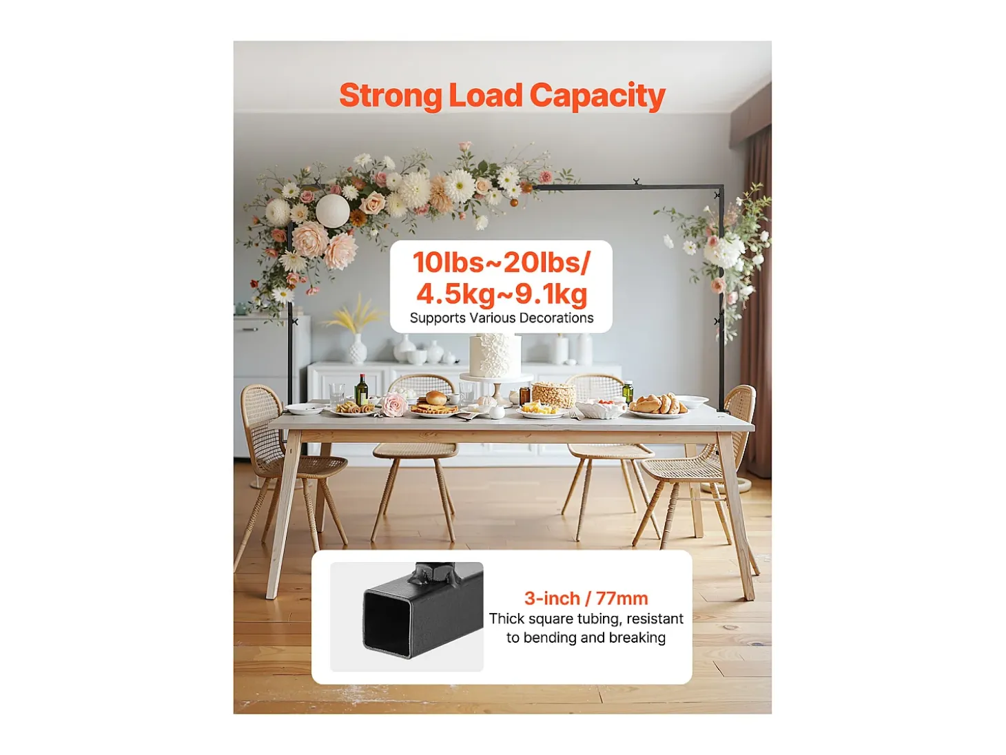 Suporte de Haste de Mesa SucceBuy com Pinças, Suporte de Arco de Mesa, Altura Ajustável 33-107 cm Comprimento Ajustável 71.1-249 cm, Quadro de Arco de Metal