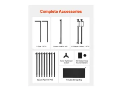 Suporte de Haste de Mesa SucceBuy com Pinças, Suporte de Arco de Mesa, Altura Ajustável 33-107 cm Comprimento Ajustável 71.1-249 cm, Quadro de Arco de Metal